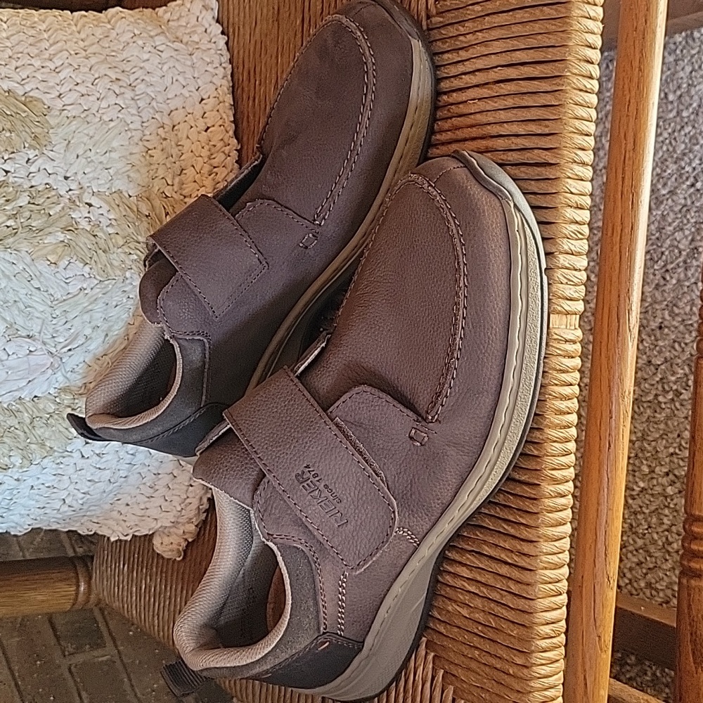 Rieker HWK brown loafers with velcro, size 45 EU 11.5 wide